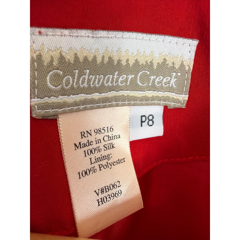 Vintage Y2K 90s Red Silk Shift Dress 8 Petite Mini Holiday Cocktail Career - Picture 5 of 6
